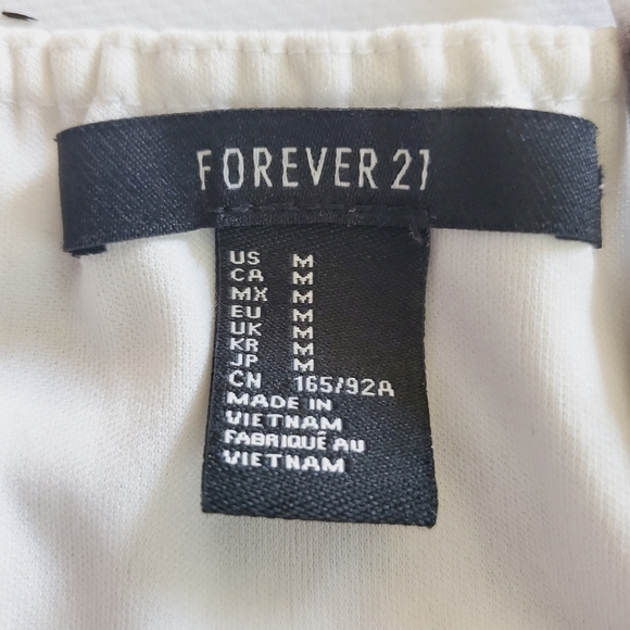 1084 * Forever 21 Spaghetti Strap Mini Dress Black White Size M - Picture 3 of 7